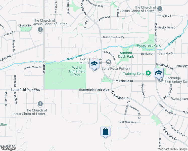 map of restaurants, bars, coffee shops, grocery stores, and more near 14058 Mirabella Drive in Herriman
