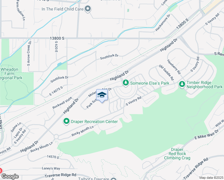 map of restaurants, bars, coffee shops, grocery stores, and more near 14112 South Senior Band Road in Draper