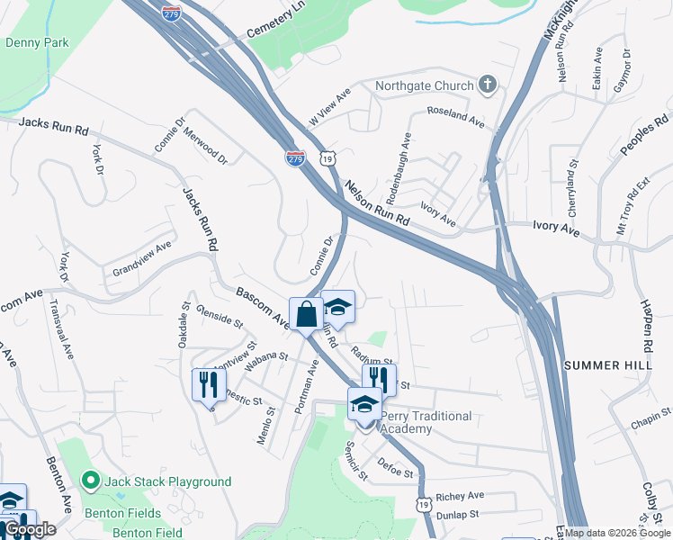 map of restaurants, bars, coffee shops, grocery stores, and more near 4238 Perrysville Avenue in Pittsburgh