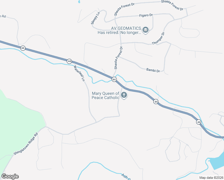 map of restaurants, bars, coffee shops, grocery stores, and more near 30827-30869 Highway 44 in Shingletown