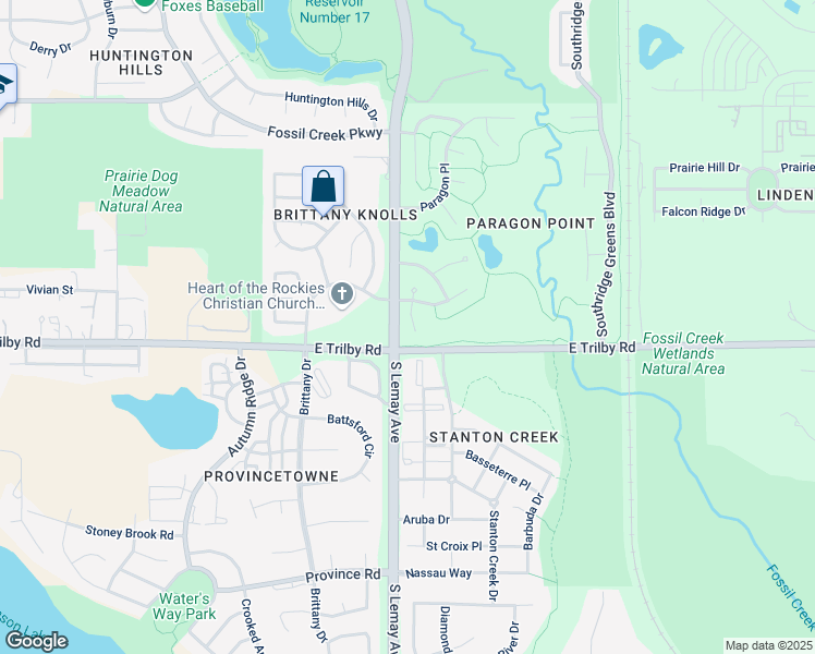 map of restaurants, bars, coffee shops, grocery stores, and more near 6545 Finch Court in Fort Collins