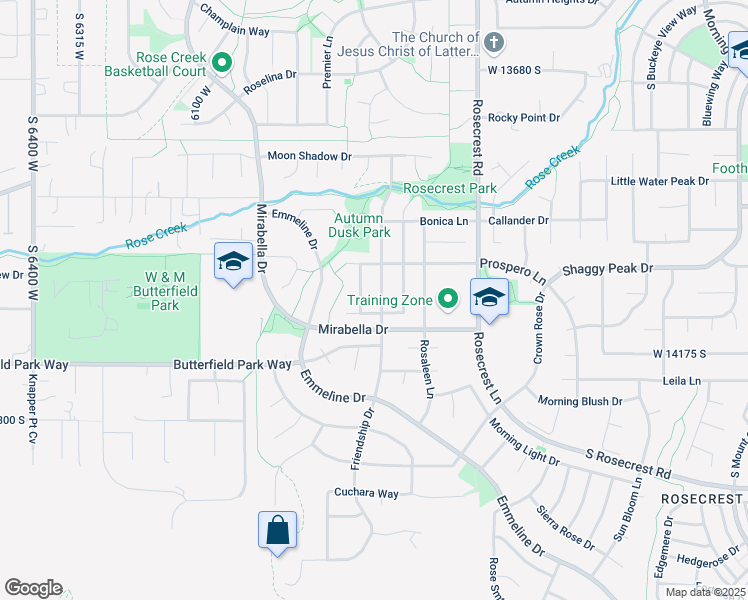 map of restaurants, bars, coffee shops, grocery stores, and more near 14076 Friendship Drive in Herriman