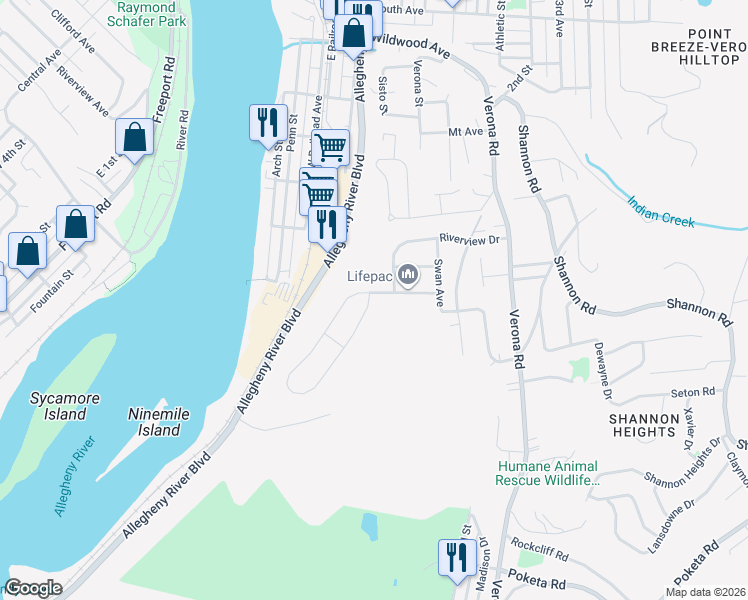 map of restaurants, bars, coffee shops, grocery stores, and more near 1644 Vistaview Drive in Verona