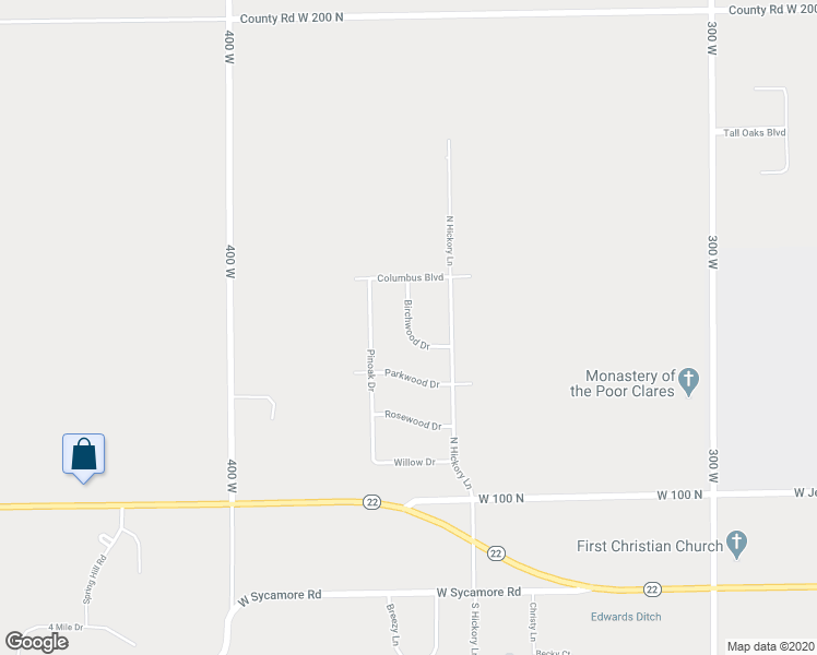 map of restaurants, bars, coffee shops, grocery stores, and more near 1011 Birchwood Drive in Kokomo