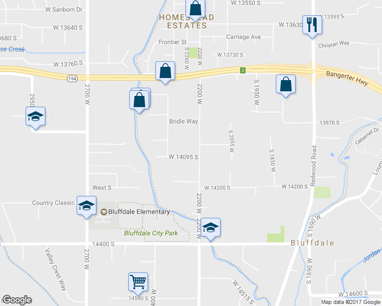 map of restaurants, bars, coffee shops, grocery stores, and more near 2232 Fawn Hollow Court in Riverton