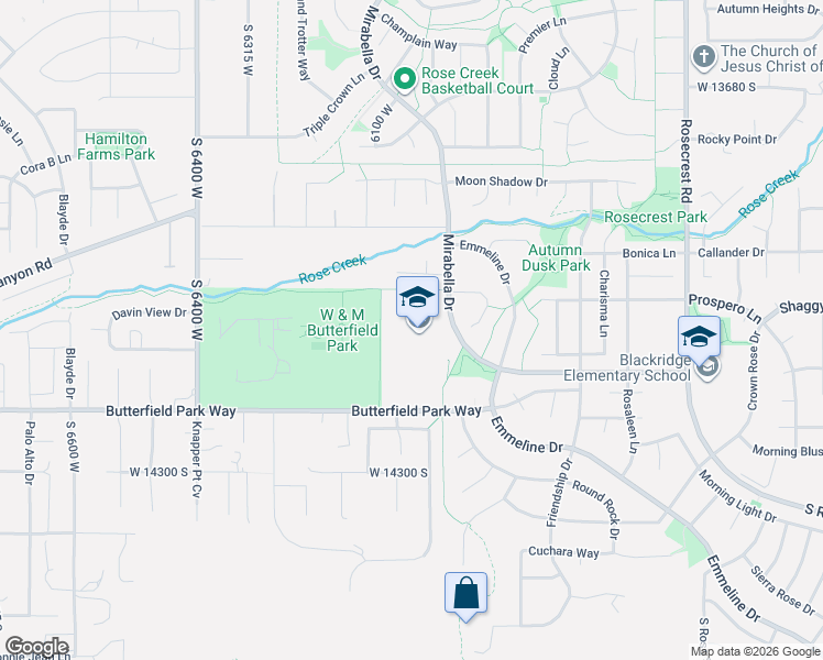 map of restaurants, bars, coffee shops, grocery stores, and more near 14058 Mirabella Drive in Herriman