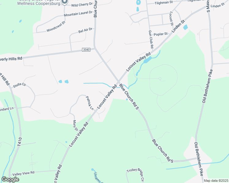 map of restaurants, bars, coffee shops, grocery stores, and more near 5840 Locust Valley Road in Coopersburg