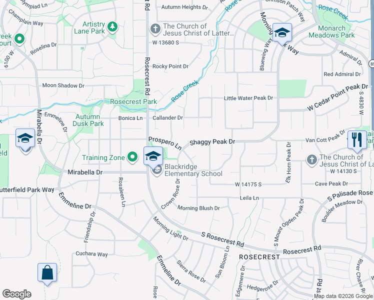 map of restaurants, bars, coffee shops, grocery stores, and more near 5467 Shaggy Peak Dr in Herriman