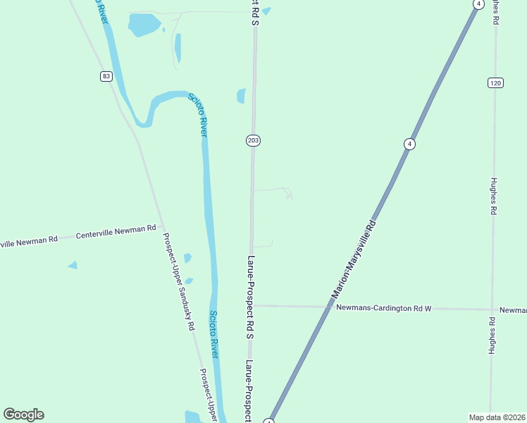 map of restaurants, bars, coffee shops, grocery stores, and more near 4672 Larue-Prospect Road South in Prospect
