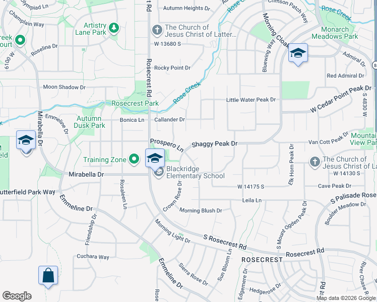 map of restaurants, bars, coffee shops, grocery stores, and more near 5467 Shaggy Peak Drive in Herriman