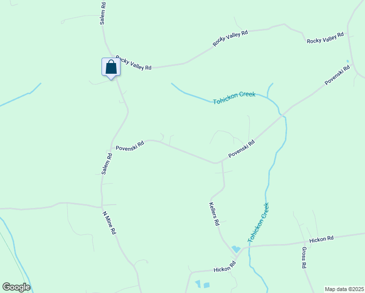 map of restaurants, bars, coffee shops, grocery stores, and more near 645 Povenski Road in Quakertown