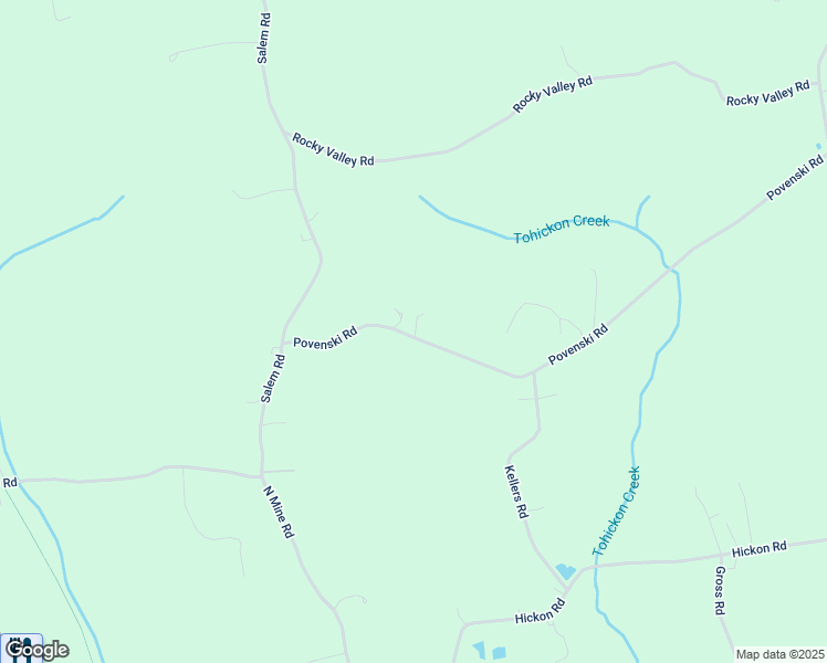 map of restaurants, bars, coffee shops, grocery stores, and more near 627 Povenski Road in Quakertown