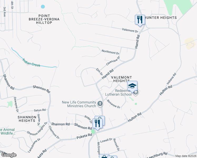 map of restaurants, bars, coffee shops, grocery stores, and more near 606 Hamil Road in Verona