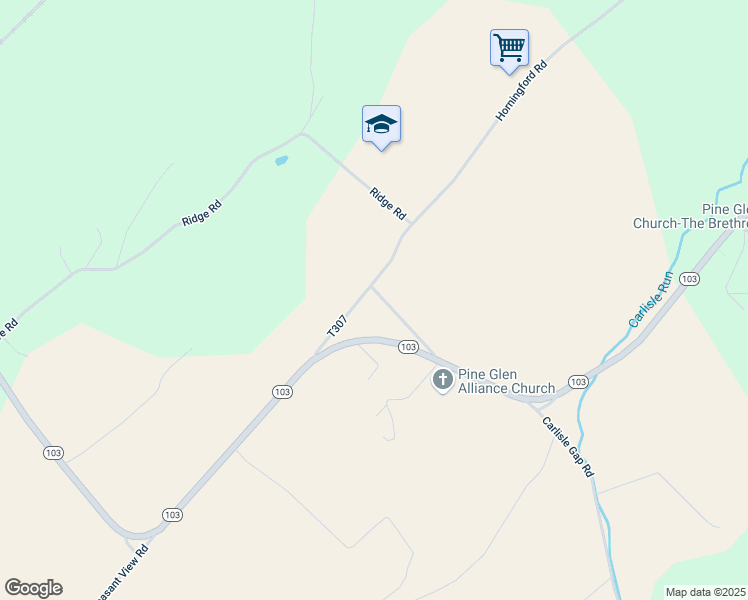 map of restaurants, bars, coffee shops, grocery stores, and more near 16 Farm View Lane in Lewistown