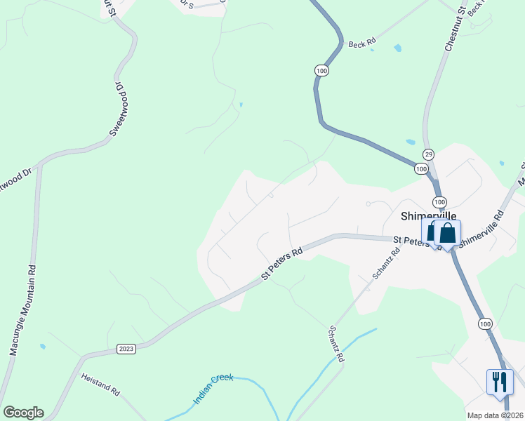 map of restaurants, bars, coffee shops, grocery stores, and more near 5112 Laurie Drive in Emmaus