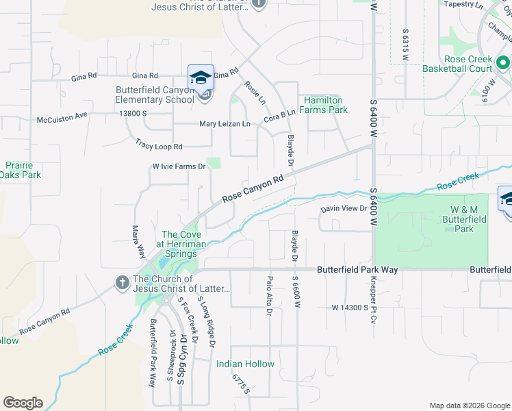 map of restaurants, bars, coffee shops, grocery stores, and more near 6709 West Desert Lily Circle in Herriman