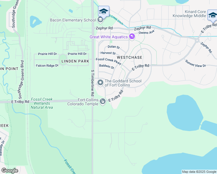 map of restaurants, bars, coffee shops, grocery stores, and more near 6462 Tilden Street in Fort Collins