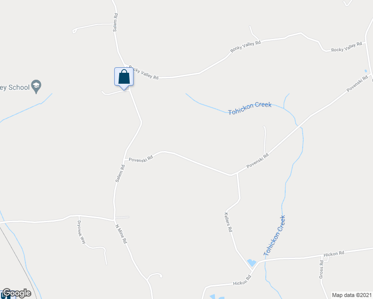 map of restaurants, bars, coffee shops, grocery stores, and more near 627 Povenski Road in Quakertown