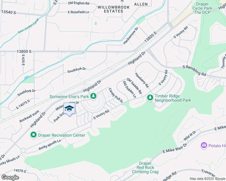 map of restaurants, bars, coffee shops, grocery stores, and more near 14033 Candy Pull Drive in Draper