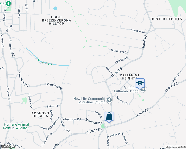 map of restaurants, bars, coffee shops, grocery stores, and more near 732 Elm Drive in Verona
