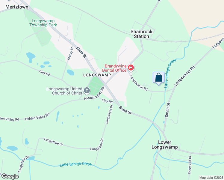 map of restaurants, bars, coffee shops, grocery stores, and more near 1413 State Street in Mertztown