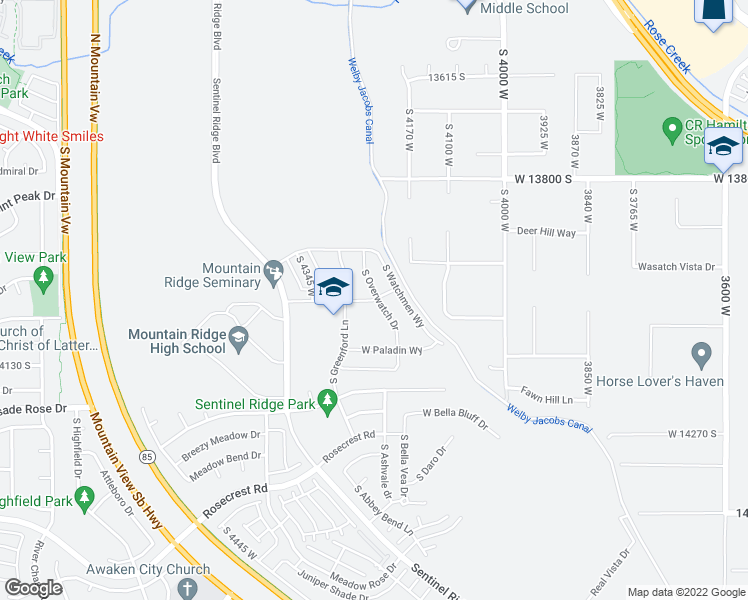 map of restaurants, bars, coffee shops, grocery stores, and more near 4336 West Rex Peak Way in Bluffdale