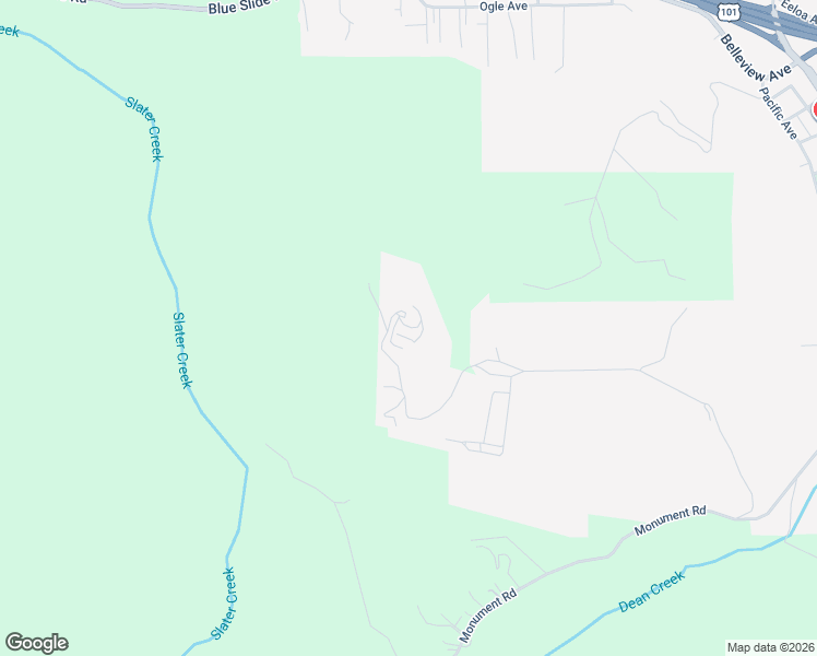 map of restaurants, bars, coffee shops, grocery stores, and more near 1150 Dinsmore Ranch Road in Rio Dell