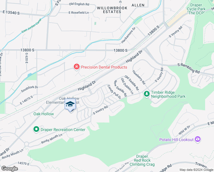 map of restaurants, bars, coffee shops, grocery stores, and more near 14028 Candy Pull Drive in Draper