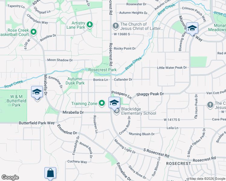 map of restaurants, bars, coffee shops, grocery stores, and more near 5588 Prospero Lane in Herriman