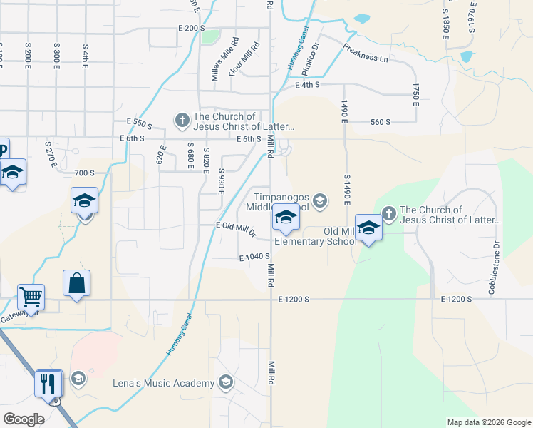 map of restaurants, bars, coffee shops, grocery stores, and more near 880 South Mill Road in Heber City