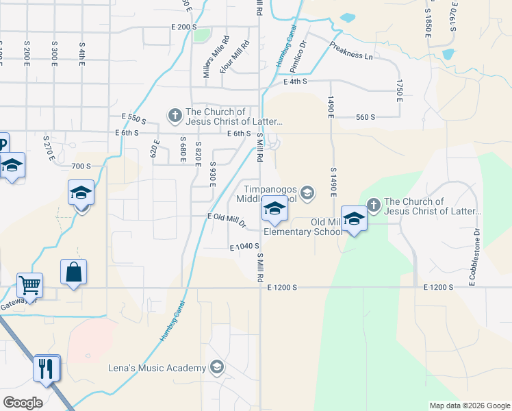 map of restaurants, bars, coffee shops, grocery stores, and more near 1145 East 850th South in Heber City
