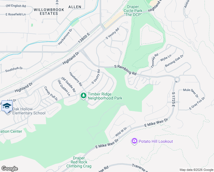 map of restaurants, bars, coffee shops, grocery stores, and more near 14013 South Pine Mesa Drive in Draper