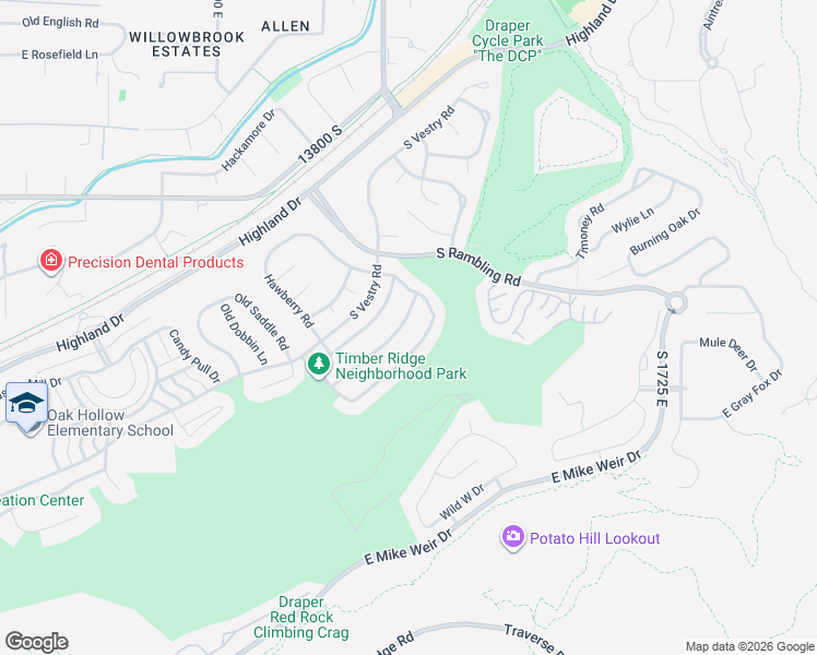 map of restaurants, bars, coffee shops, grocery stores, and more near 14013 South Pine Mesa Drive in Draper