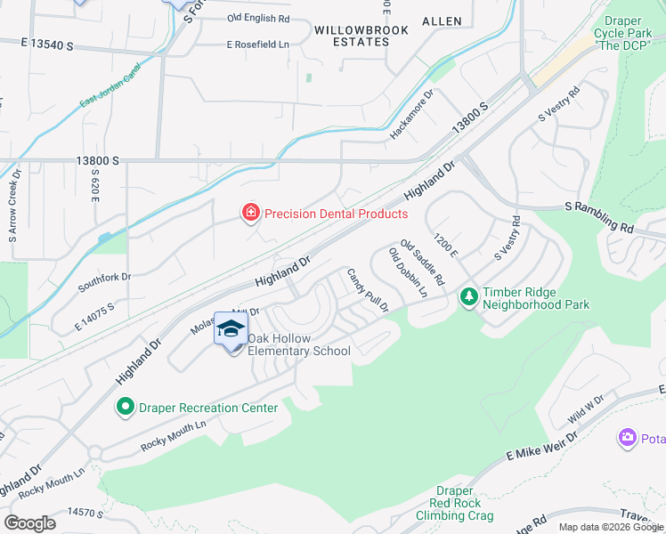 map of restaurants, bars, coffee shops, grocery stores, and more near 1048 Deer Heights Court in Draper