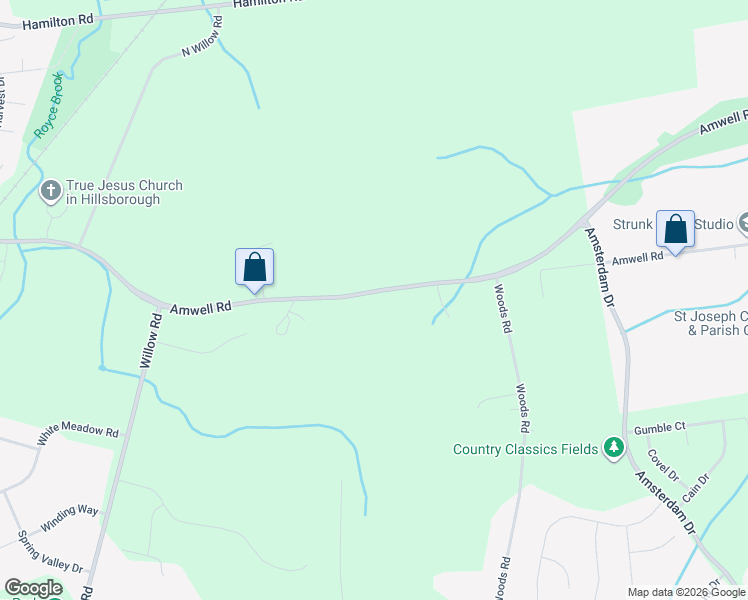 map of restaurants, bars, coffee shops, grocery stores, and more near 248 County Road 514 in Hillsborough Township