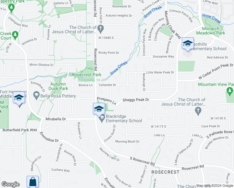 map of restaurants, bars, coffee shops, grocery stores, and more near 13986 Barneys Peak Cir in Herriman