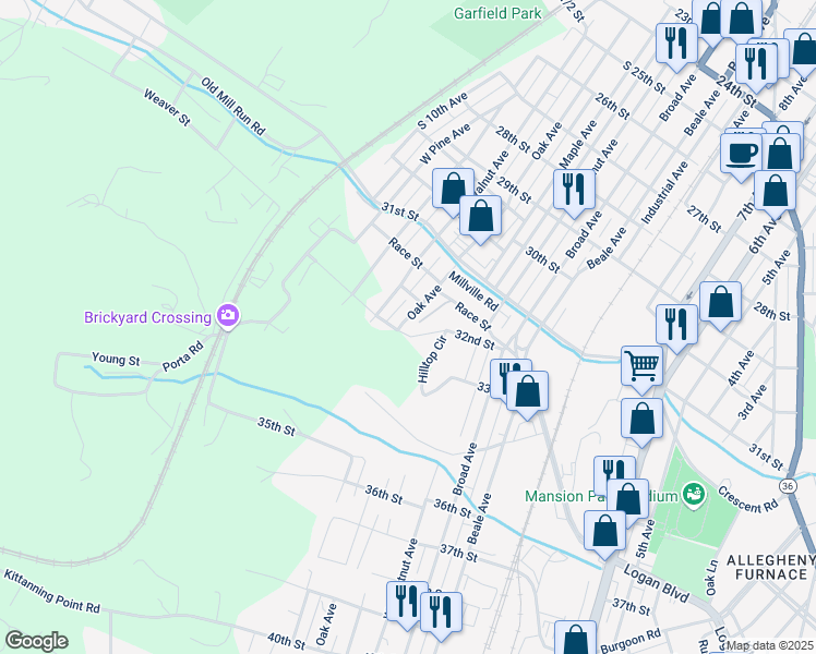 map of restaurants, bars, coffee shops, grocery stores, and more near 918 32nd St in Altoona
