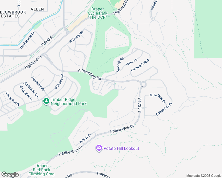 map of restaurants, bars, coffee shops, grocery stores, and more near 1602 High Oaks Lane in Draper