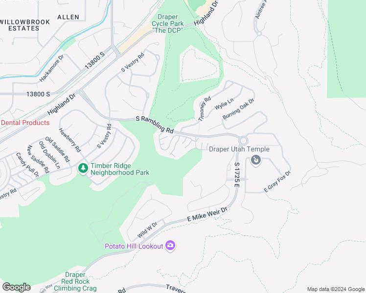 map of restaurants, bars, coffee shops, grocery stores, and more near 1572 Fairway Ridge Road in Draper