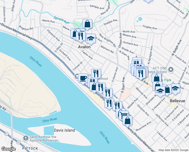 map of restaurants, bars, coffee shops, grocery stores, and more near 903 Jackman Avenue in Pittsburgh