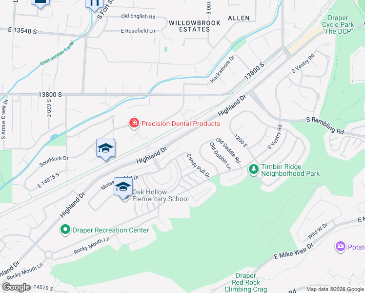 map of restaurants, bars, coffee shops, grocery stores, and more near 1048 Deer Heights Court in Draper