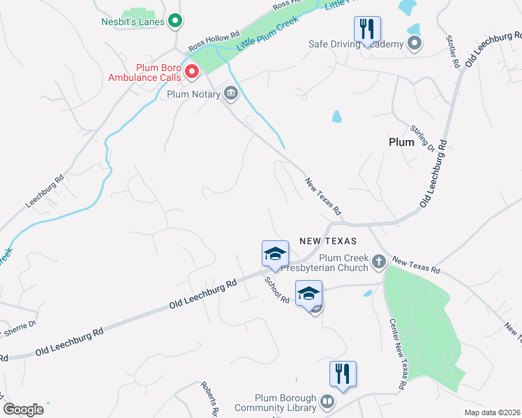 map of restaurants, bars, coffee shops, grocery stores, and more near 1085 Windy Oak Drive in Pittsburgh