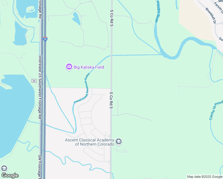 map of restaurants, bars, coffee shops, grocery stores, and more near 6401 South County Road 5 in Windsor