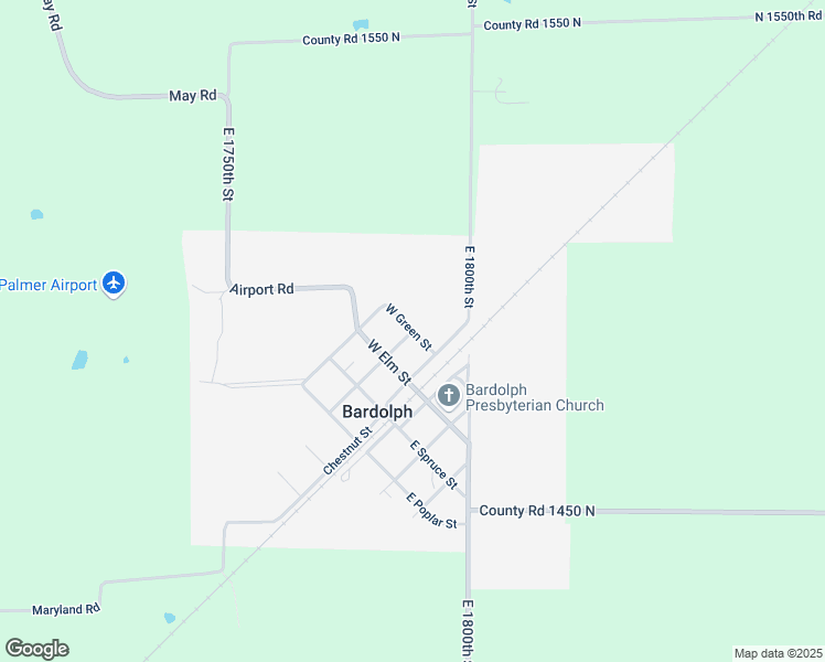 map of restaurants, bars, coffee shops, grocery stores, and more near West Green Street in Bardolph