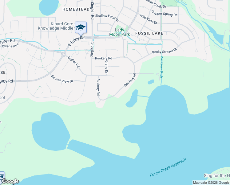 map of restaurants, bars, coffee shops, grocery stores, and more near 6422 Rookery Road in Fort Collins