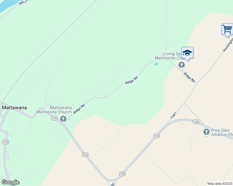 map of restaurants, bars, coffee shops, grocery stores, and more near 260 Ridge Road in McVeytown