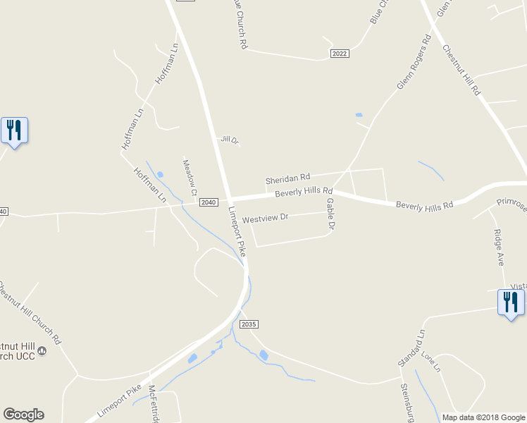 map of restaurants, bars, coffee shops, grocery stores, and more near 1635 Westview Drive in Coopersburg