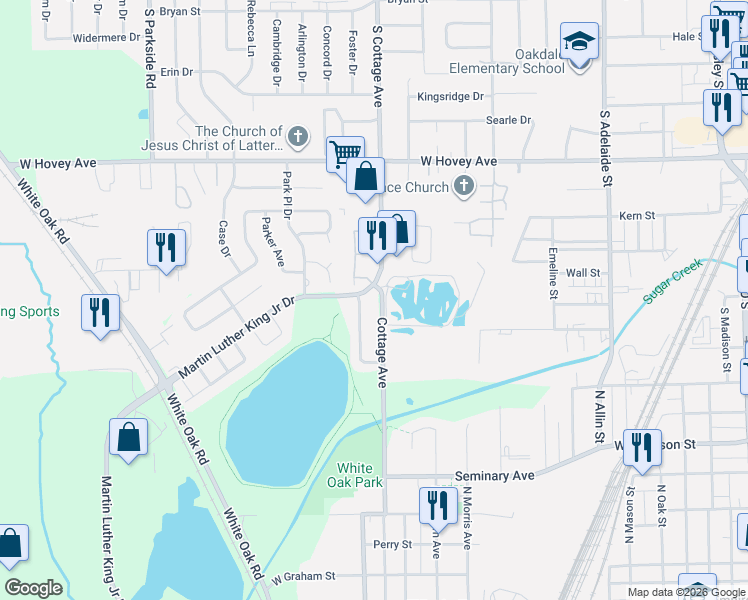 map of restaurants, bars, coffee shops, grocery stores, and more near 1908 Cottage Avenue in Bloomington