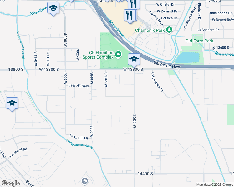 map of restaurants, bars, coffee shops, grocery stores, and more near 3702 West Wasatch Vista Drive in Bluffdale