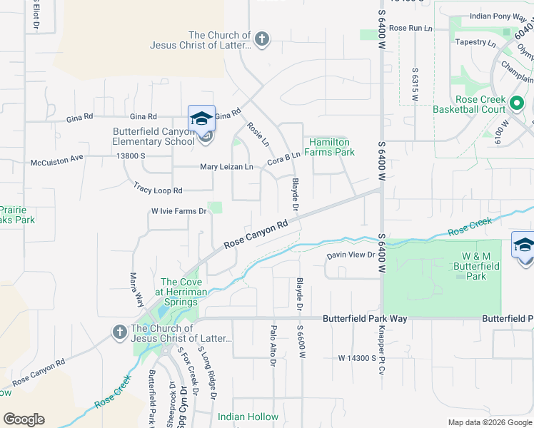 map of restaurants, bars, coffee shops, grocery stores, and more near 13947 Malissa Ann Circle in Herriman